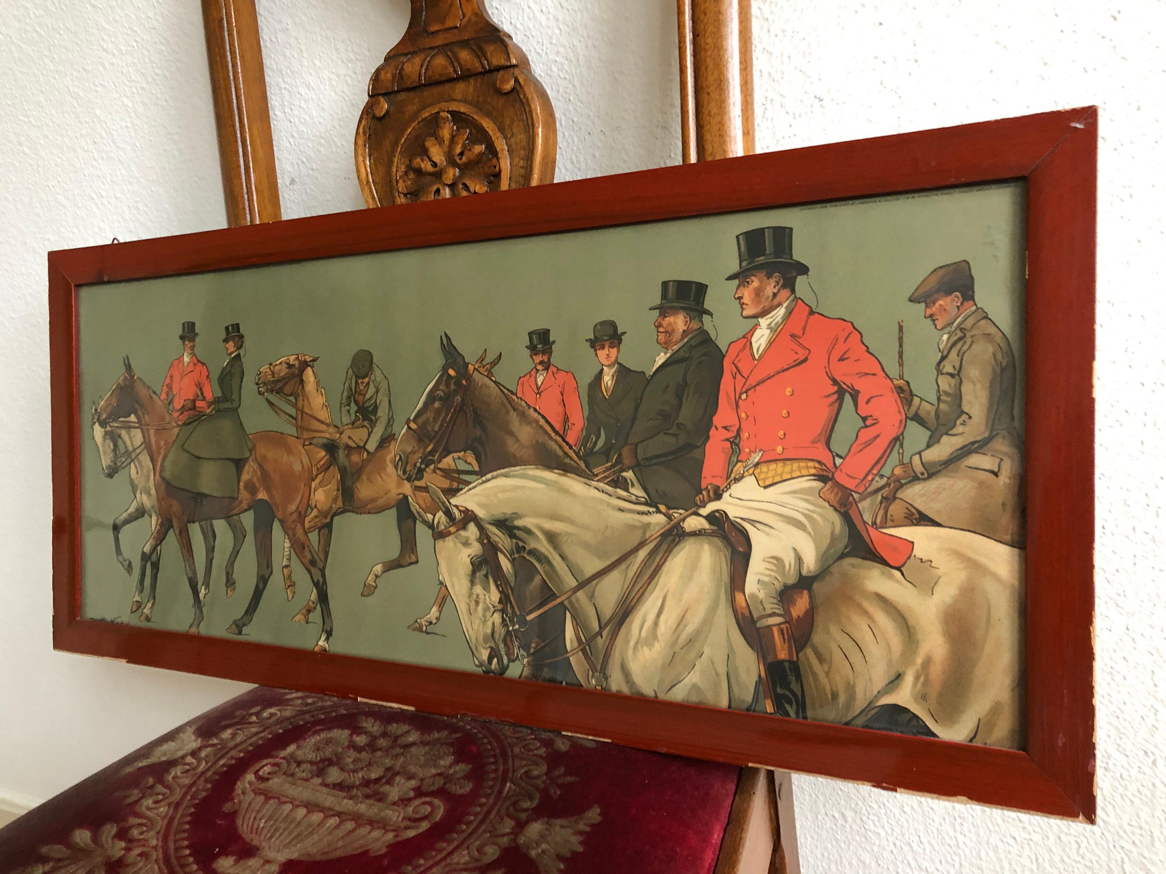 Authentic Victorian framed hunting print signed: Dorothy Hardy

Measures: Height 482.6 mm - 19 in
Width 838.2 mm - 33 in
Depth 25.4 mm - 1 in

Dorothy Hardy (1868-1937).