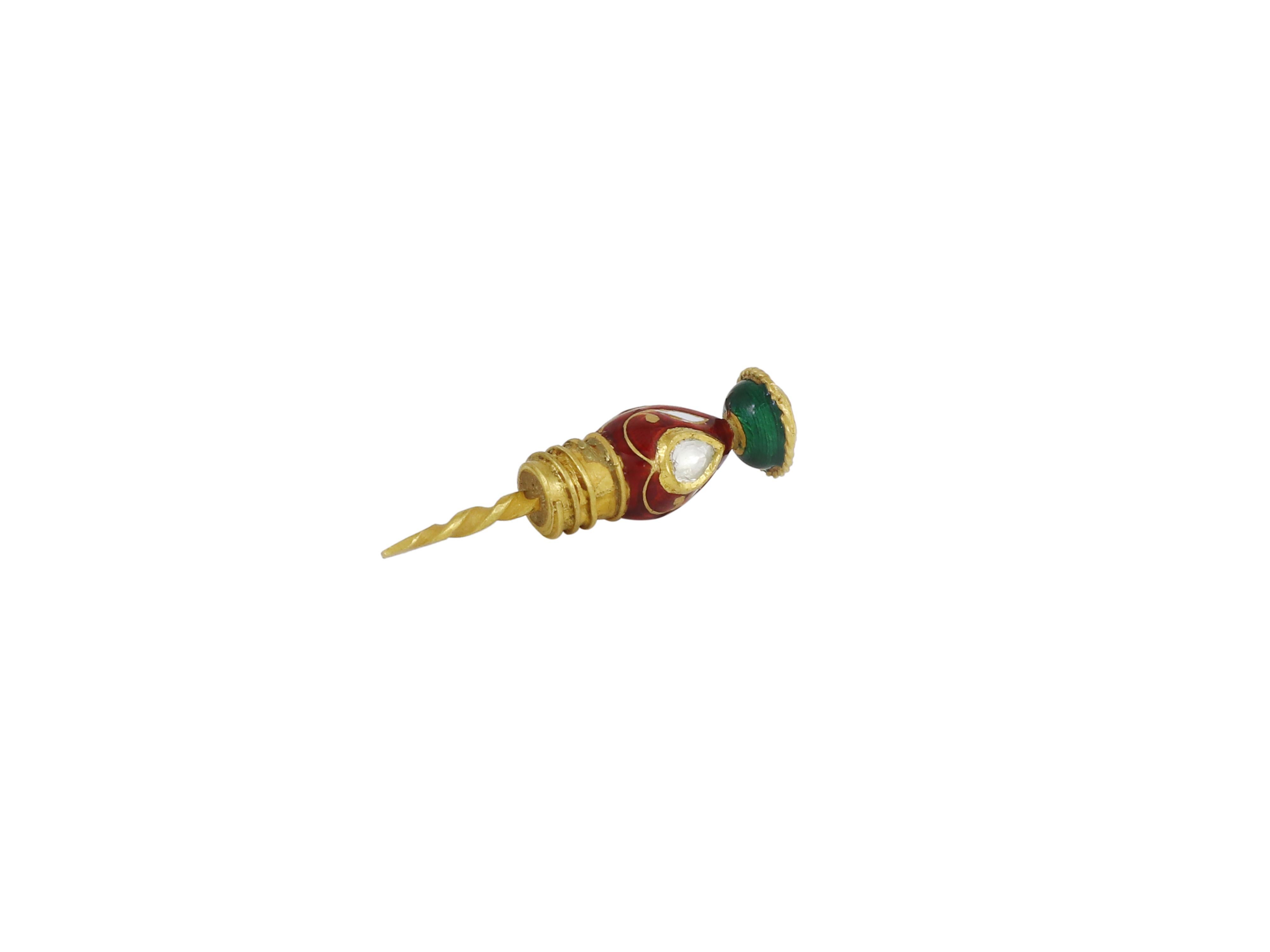 Un flacon de parfum moghol en or 22 carats avec charnières pour le pendentif en vente 3