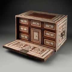 Mughal Ivory Inlaid Wood Cabinet, 17th Century