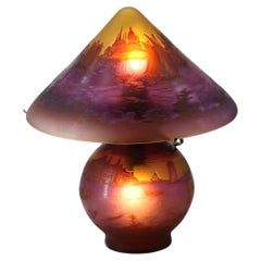 A Muller Frères Luneville Cameo Glass Table Lamp circa 1910