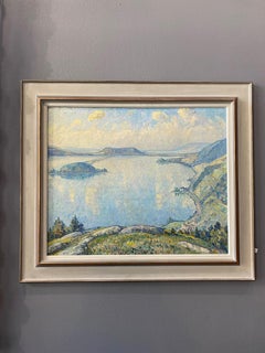 Lake view by A. Muller - Oil on canvas 60x73 cm