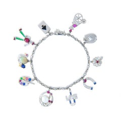 A Multi Gem-set Charm Bracelet