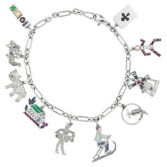 Multi Gem-Set Charm Bracelet