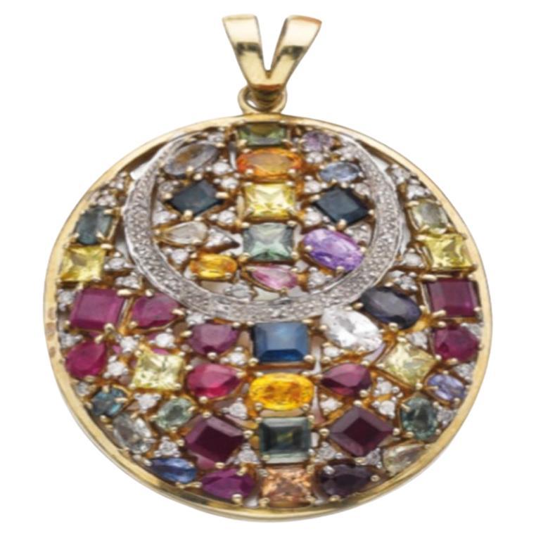 A Multi Gems Pendant  For Sale