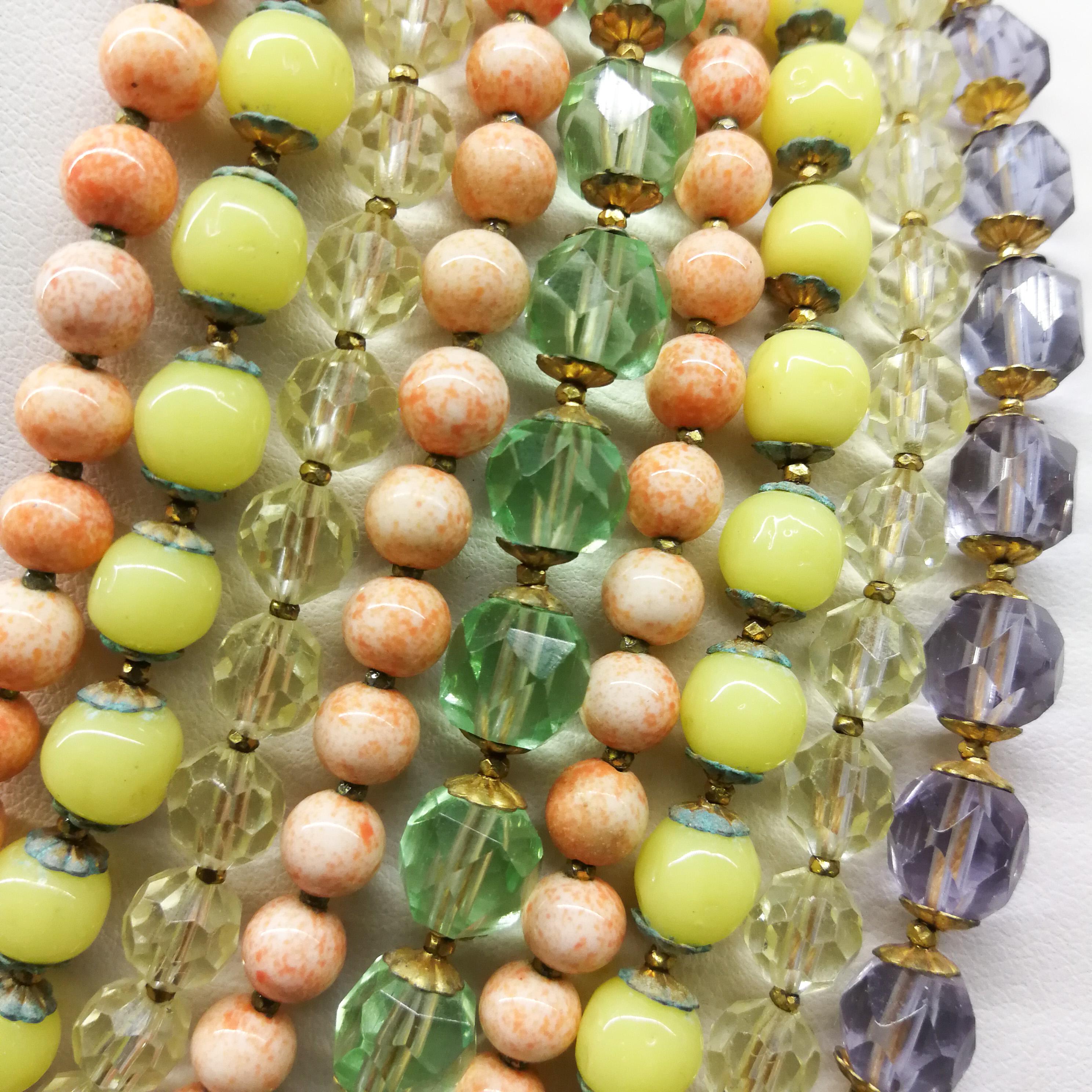 multi coloured glass beads
