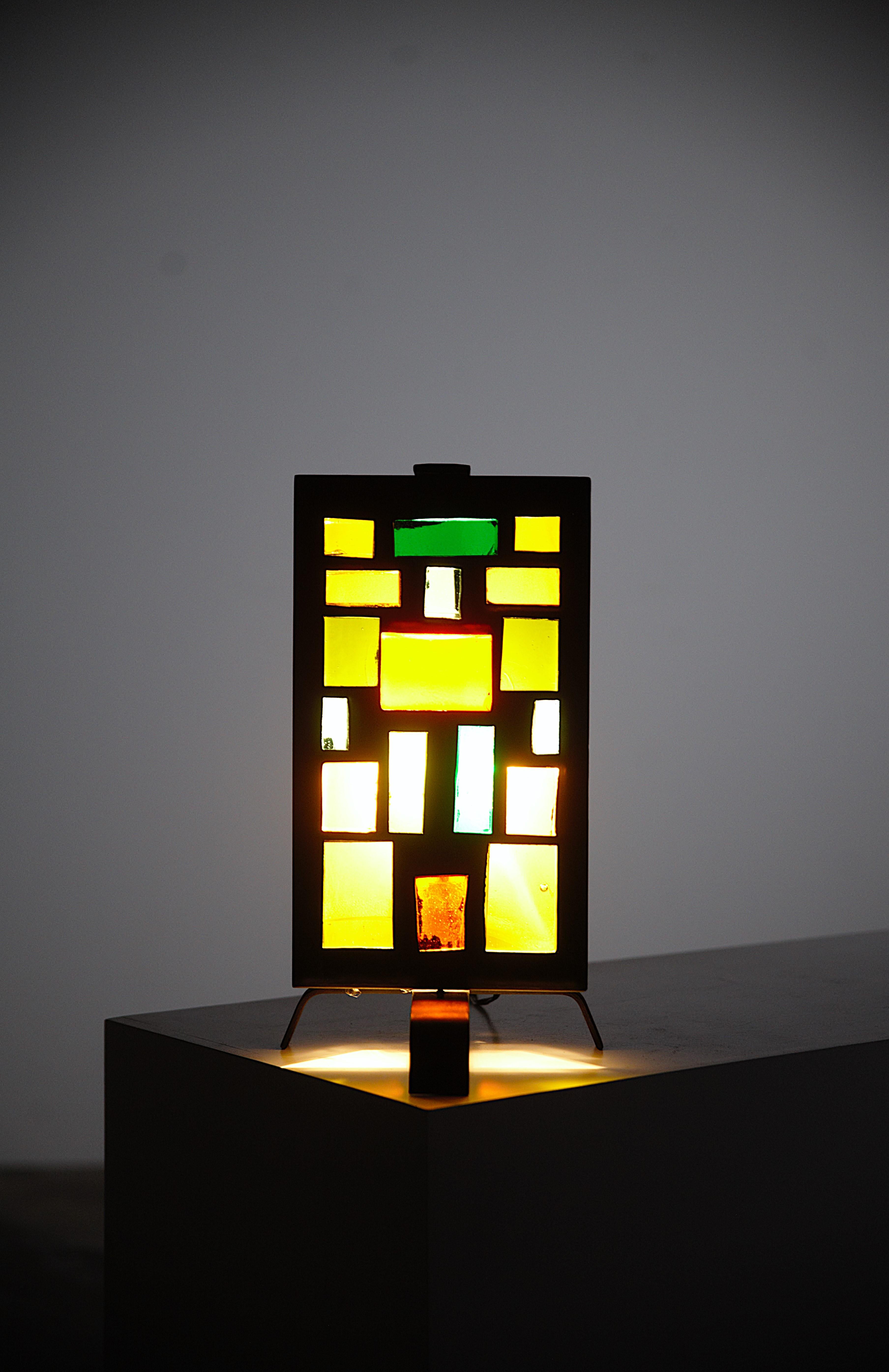 Lampada in vetro multicolore di Jean Simon Labret Francia anni '70 in vendita 1
