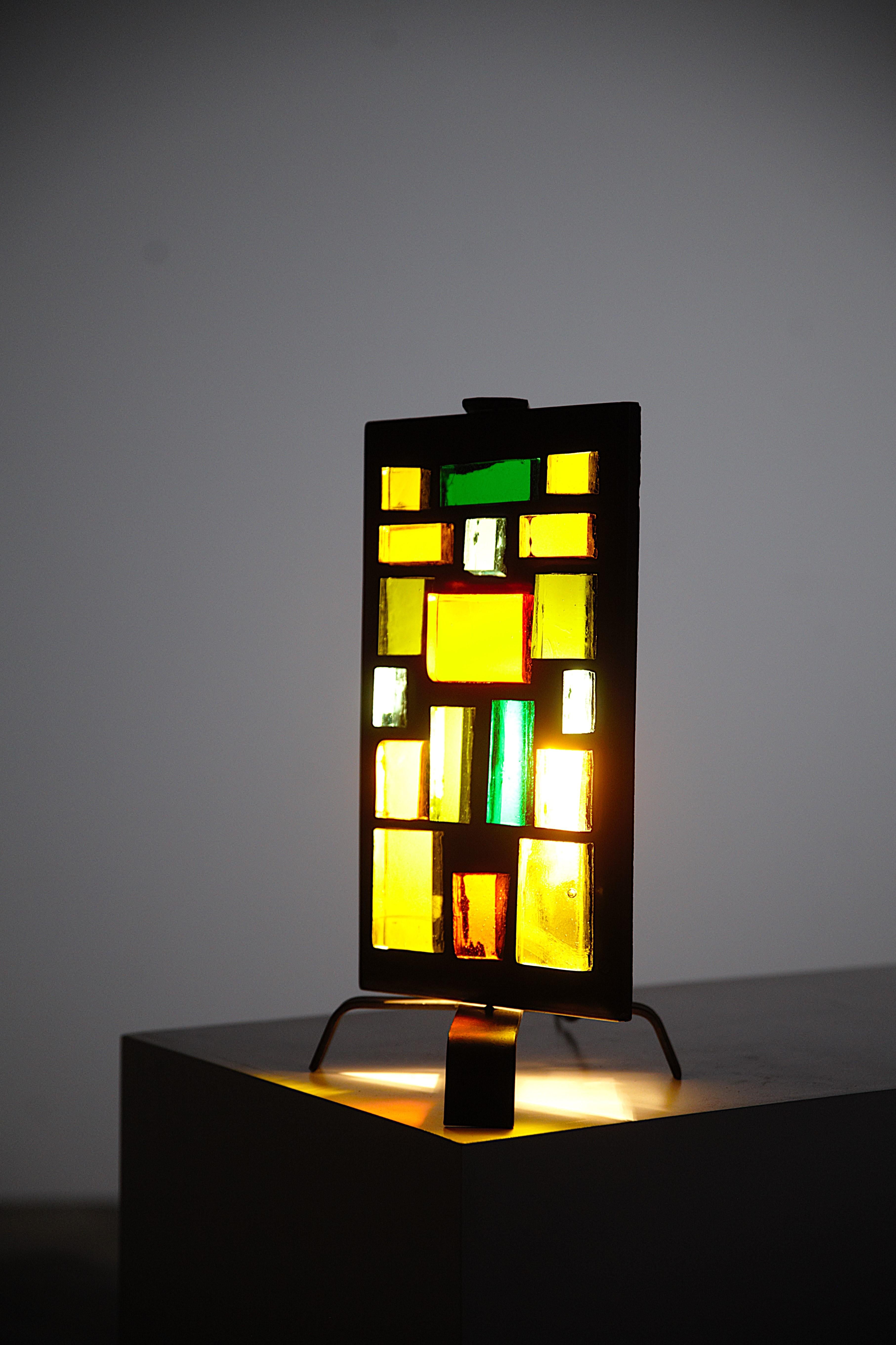 Lampada in vetro multicolore di Jean Simon Labret Francia anni '70 in vendita 3