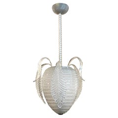 Vintage A Murano 1950s Berry-form Frosted Glass Pendant Light by Seguso