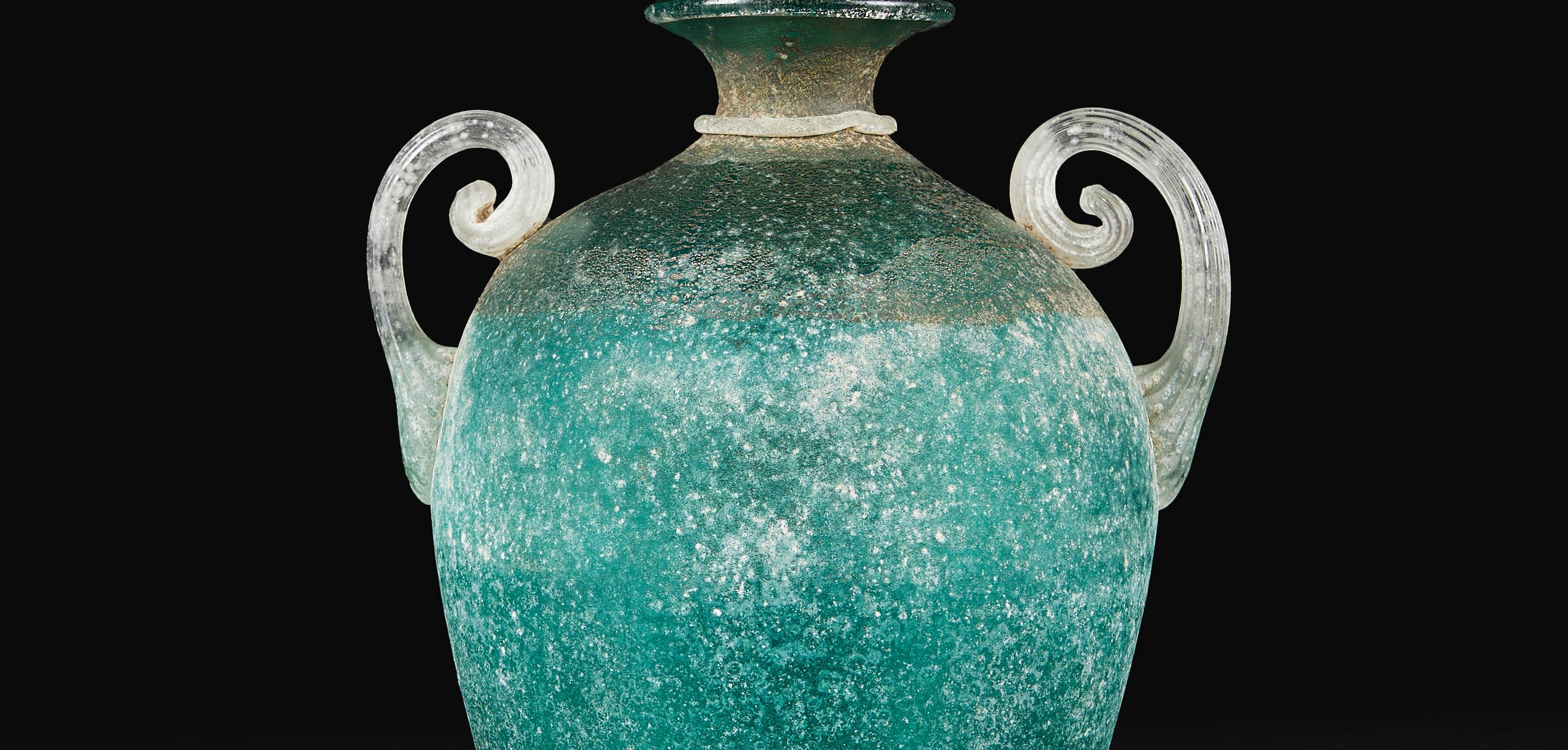 20th Century A Murano Amphora Vase As A Table Lamp With Brass Base