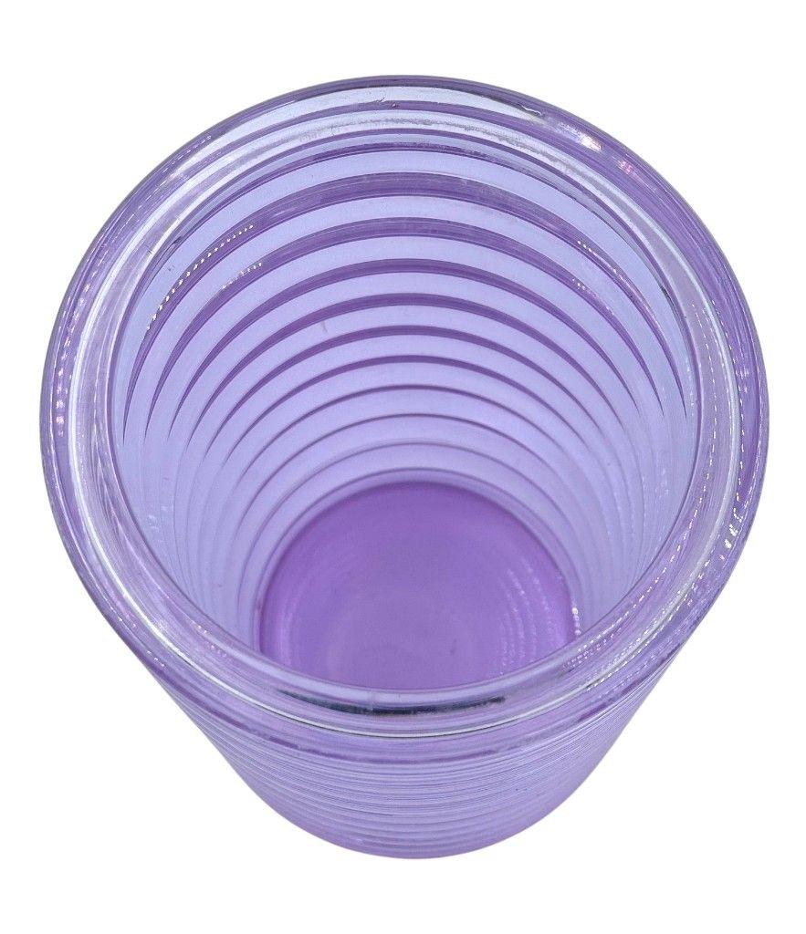 italien Vase strié violet en verre de Murano 