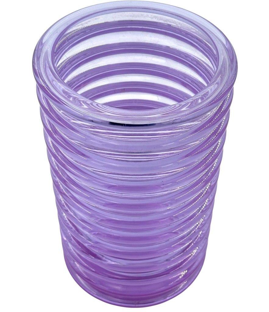 Verre de Murano Vase strié violet en verre de Murano 