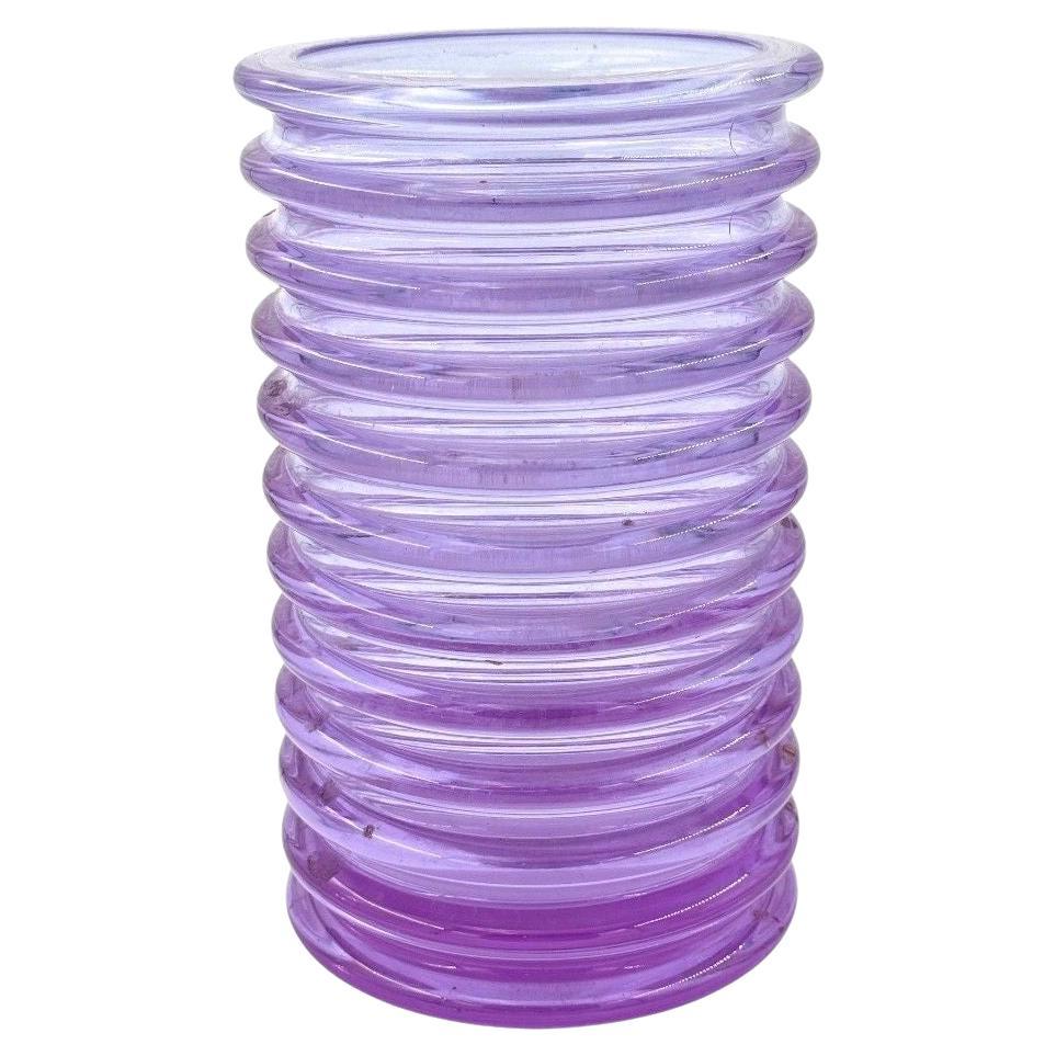 Vase strié violet en verre de Murano "Onda" par Sergio Asti pour Amolfo di Cambio en vente