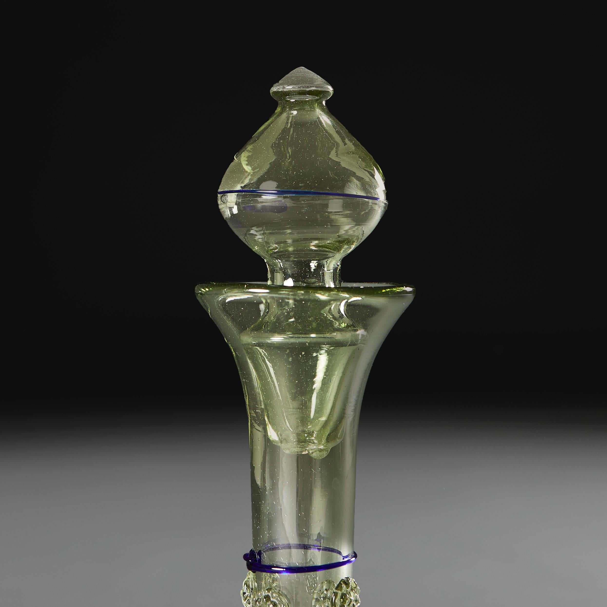 A Murano Green Glass Decanter  In Good Condition For Sale In London, GB