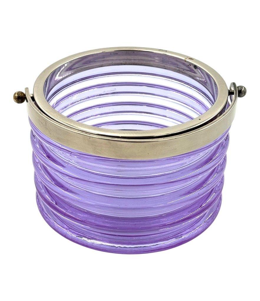 Un secchiello per il ghiaccio in vetro viola di Murano 