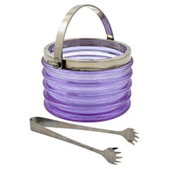 Un secchiello per il ghiaccio in vetro viola di Murano "Onda" di Sergio Asti per Amolfo di Cambio