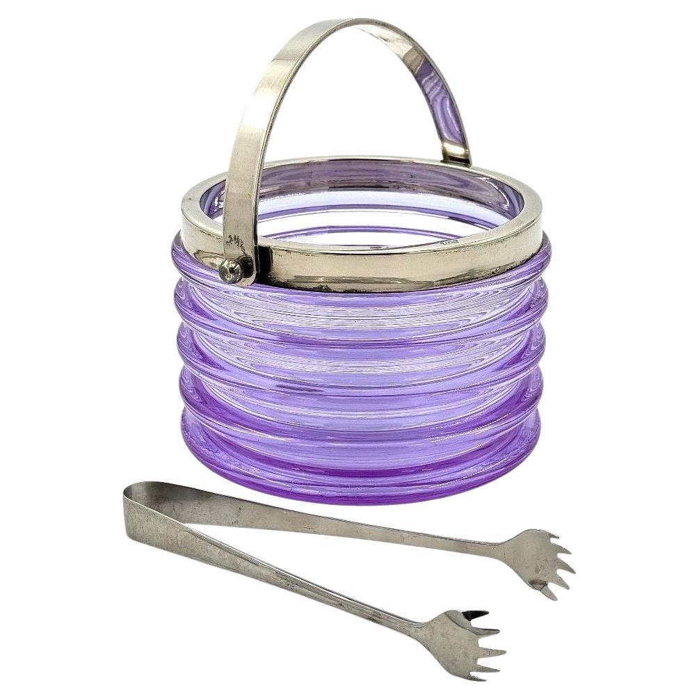 Un secchiello per il ghiaccio in vetro viola di Murano "Onda" di Sergio Asti per Amolfo di Cambio in vendita