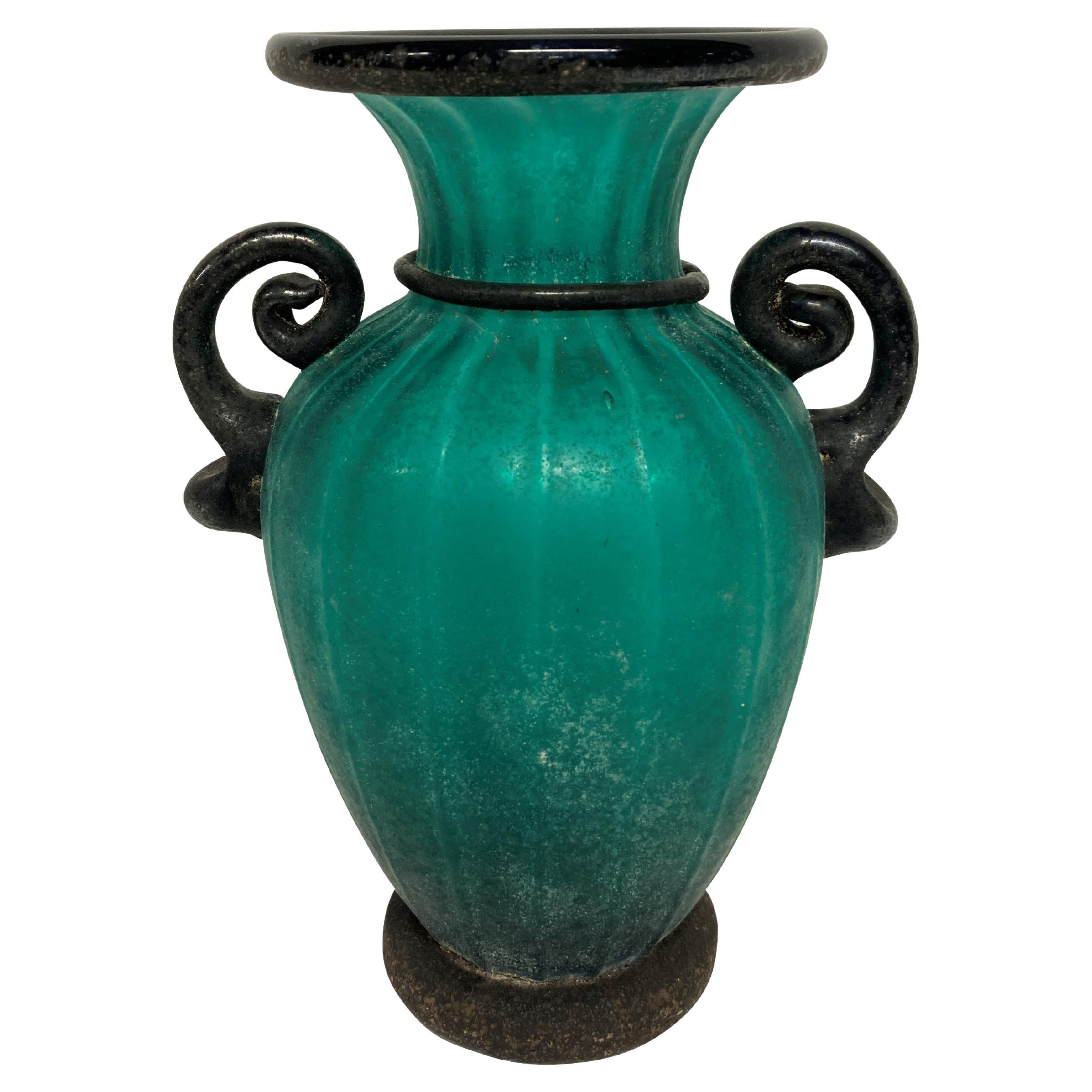 Murano Roman Style Scavo Glass Vase