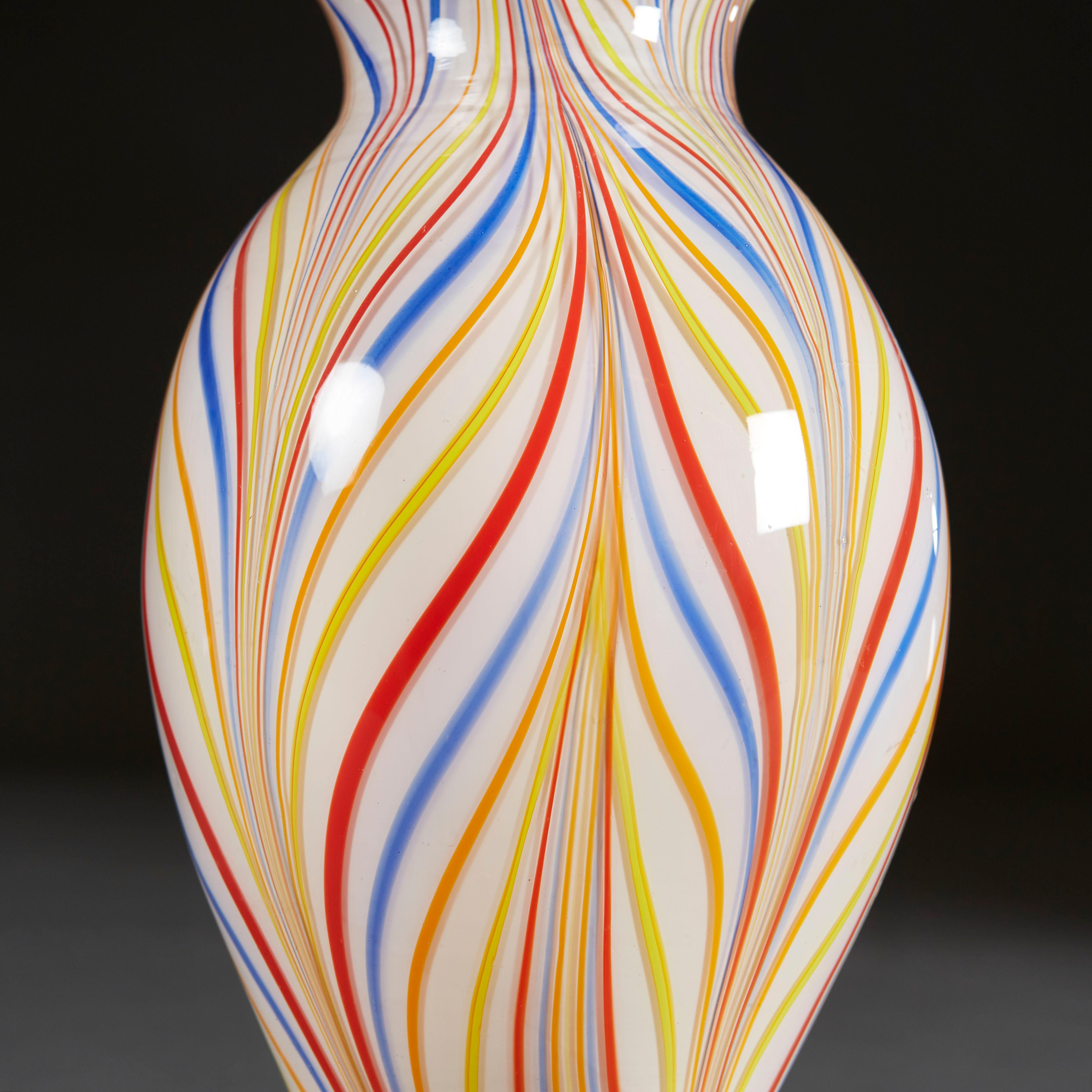 Italian A Murano Spiral Vase For Sale