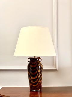 Murano Tiger Stripe Vase Now as a Lamp