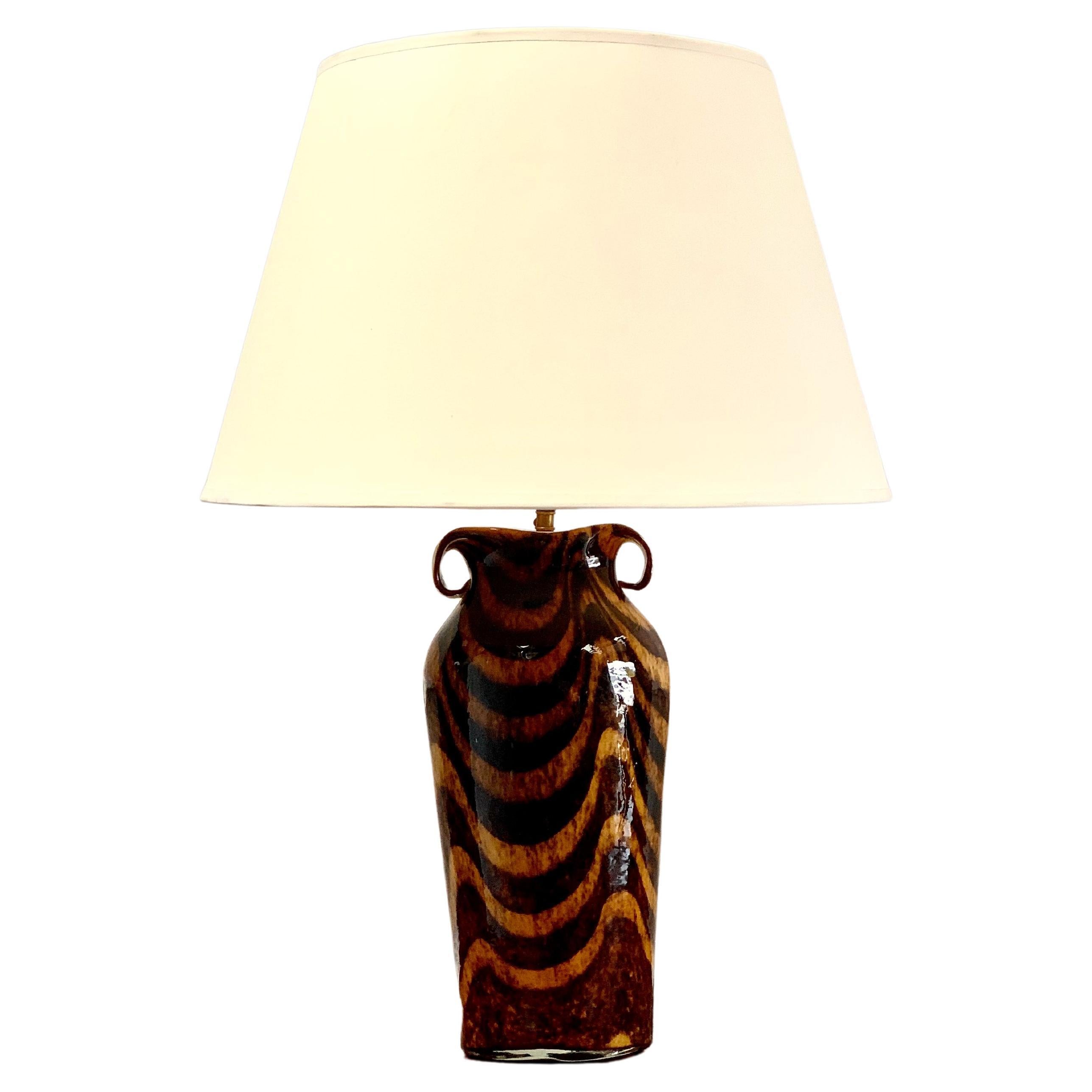 Murano Tiger Stripe Vase Now as a Lamp at 1stDibs