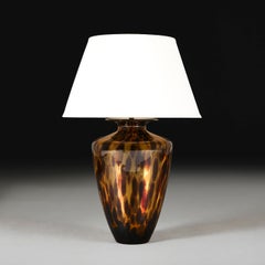 A Murano Tortoise Shell Glass Vase As A Lamp