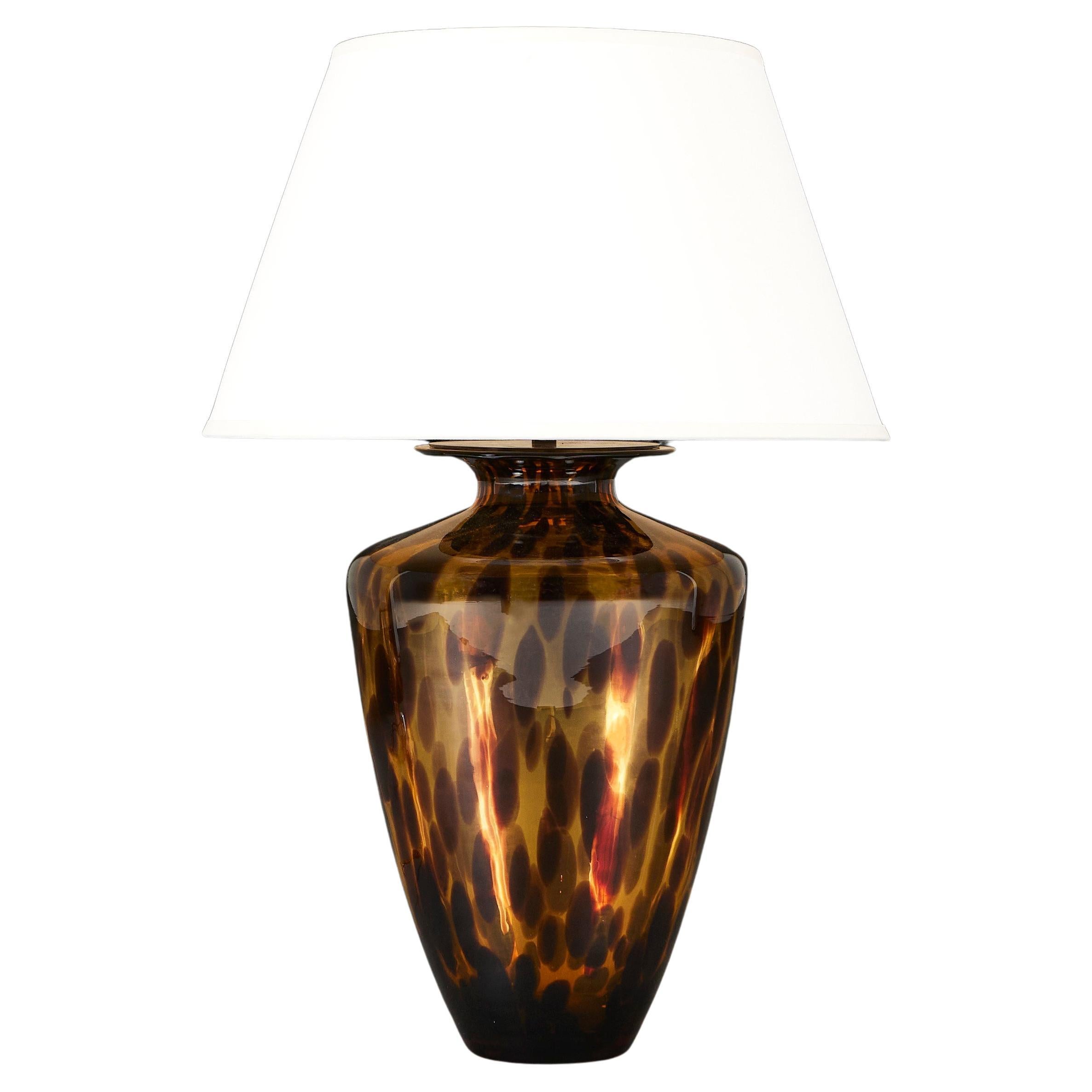 A Murano Tortoise Shell Glass Vase As A Lamp