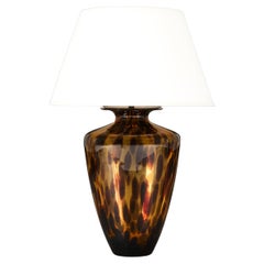 Vintage A Murano Tortoise Shell Glass Vase As A Lamp