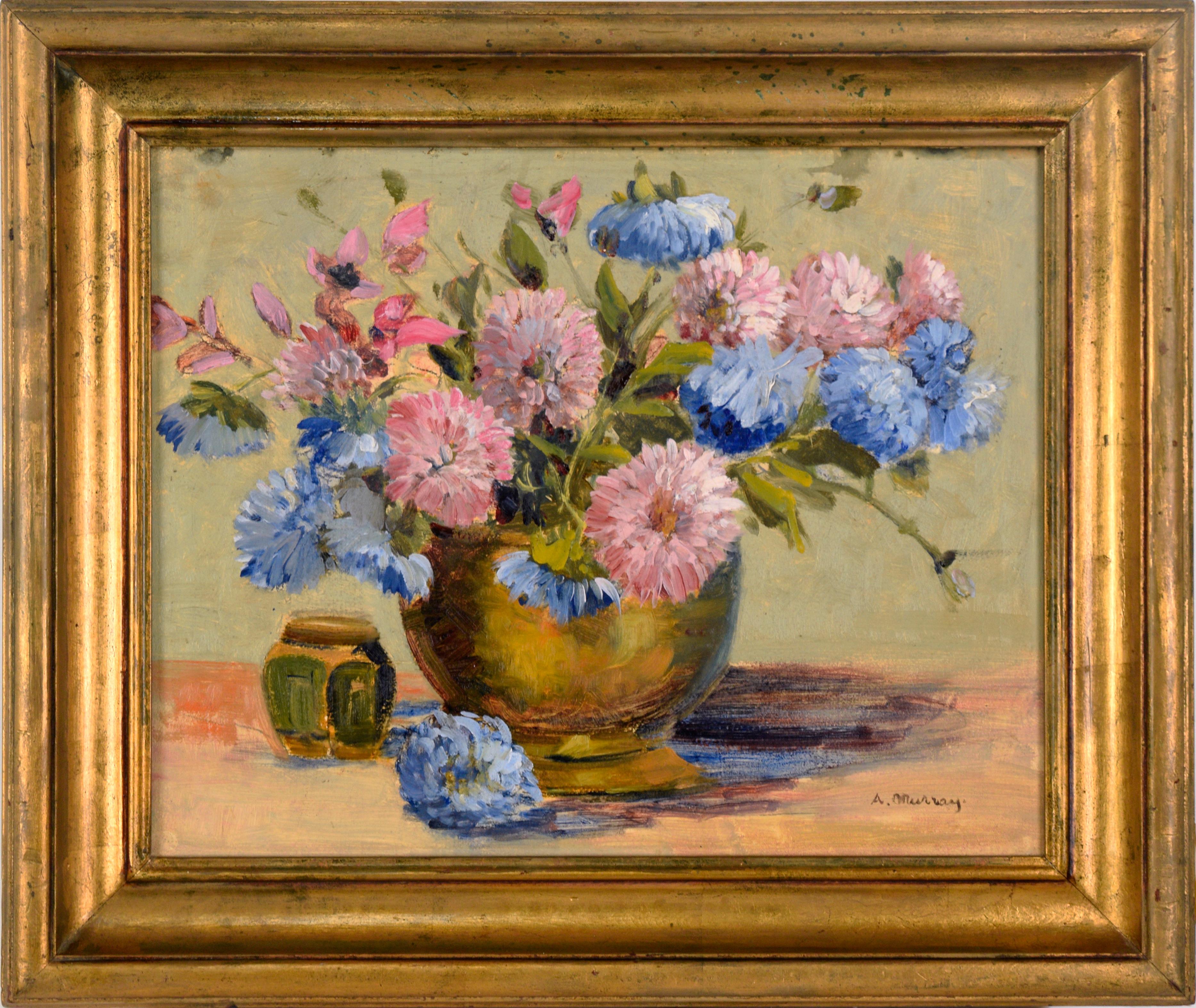 A Murray Still-Life Painting - Floral Still Life with Peonies