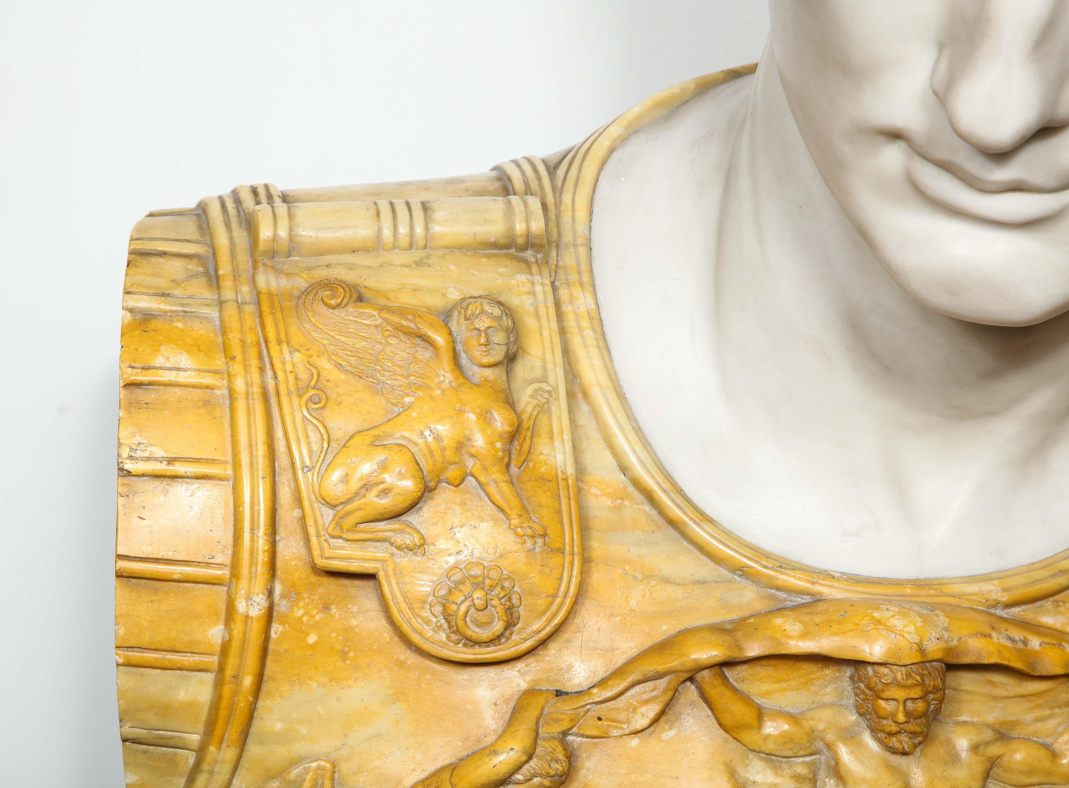 Museum Quality Carrara and Sienna Marble Bust of Julius Augustus Caesar, 1850 8