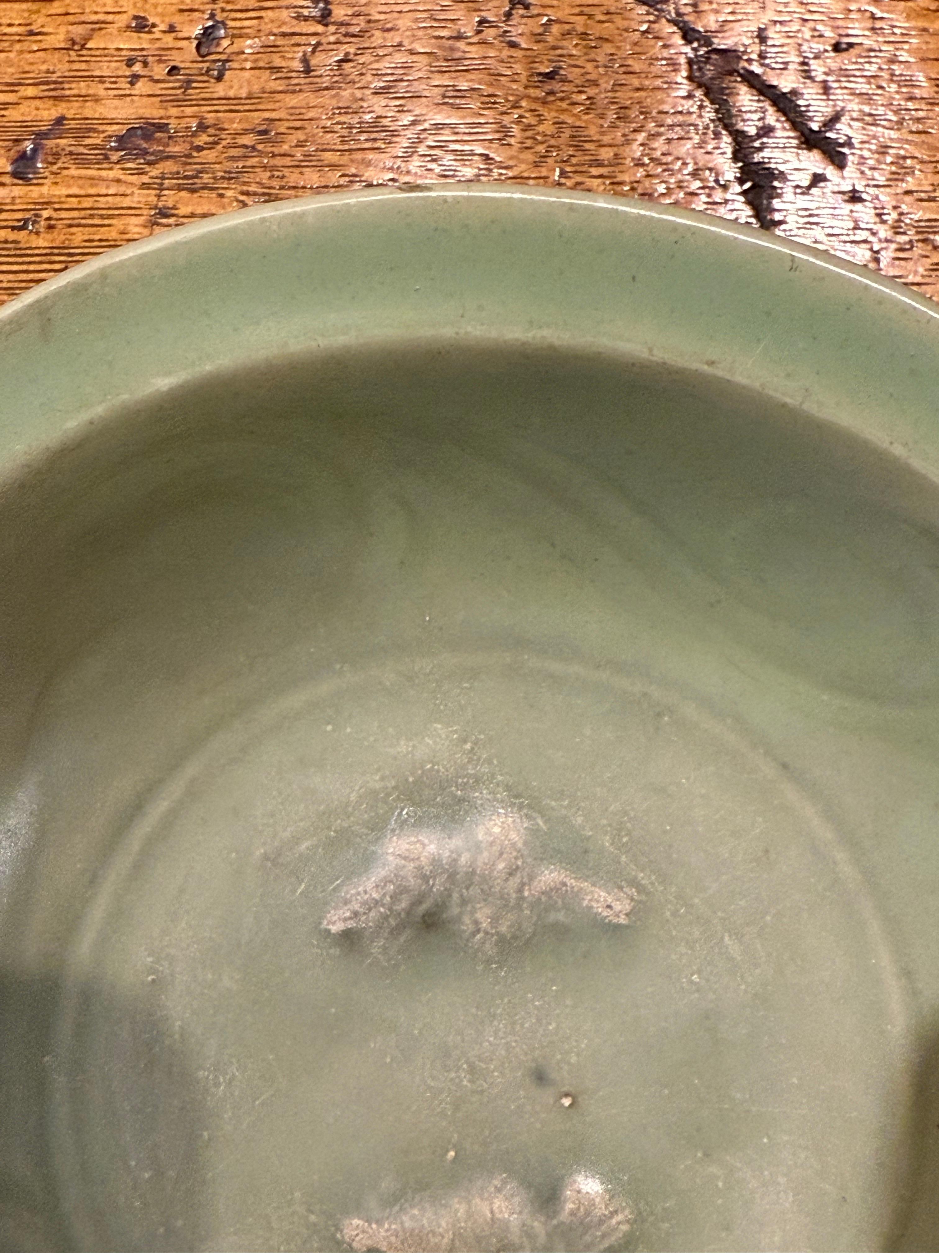 18th Century and Earlier A Museum Quality Chinese Longquan Twin Fish Celadon Glazed Bowl, Song Dynasty For Sale