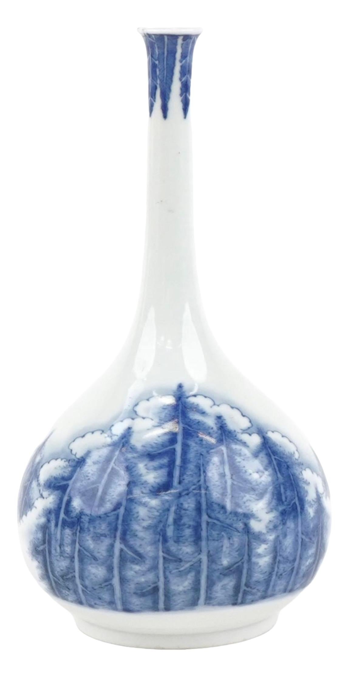 Porcelain A Museum Quality Japanese Hirado bottle vase. Signed . Edo period For Sale