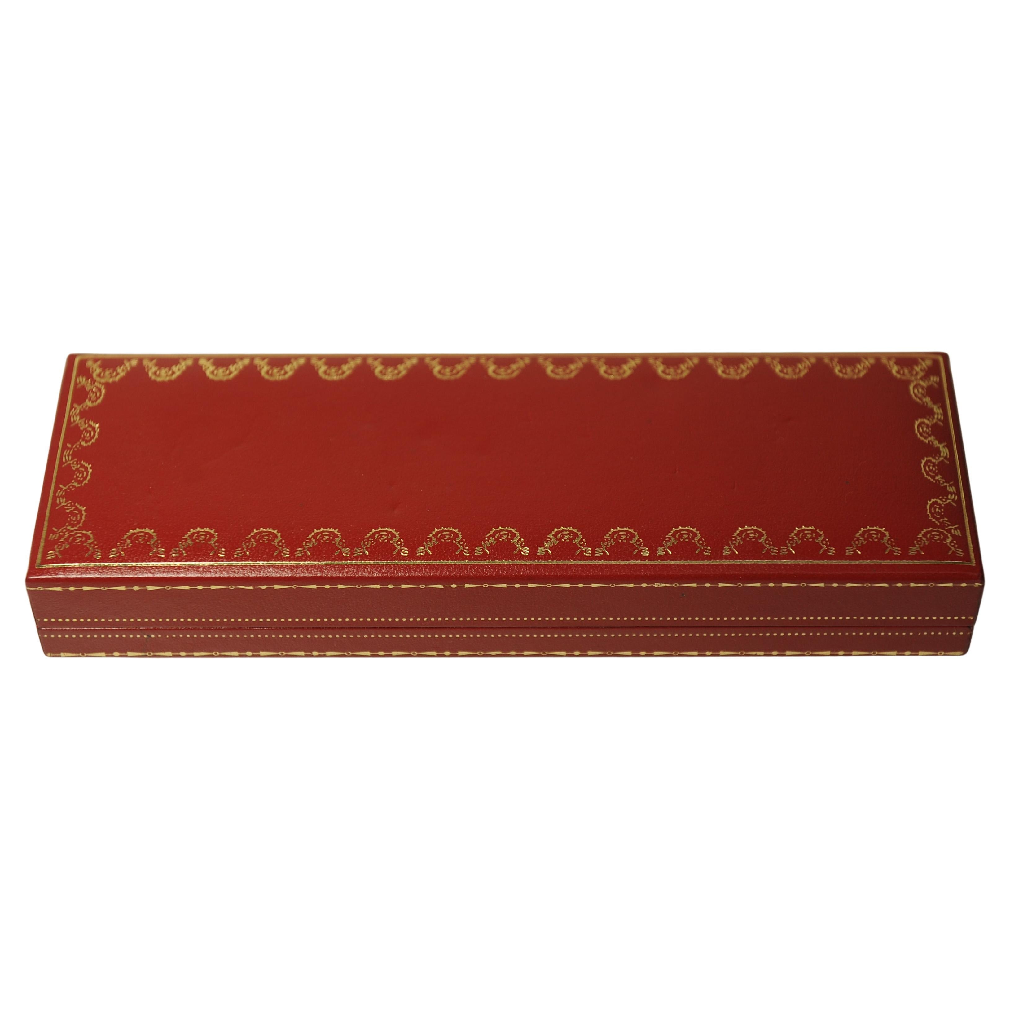 Cartier 18ct Gold Nib Burgundy Lacquer Trinity Rollerball Writing Pen For Sale 7