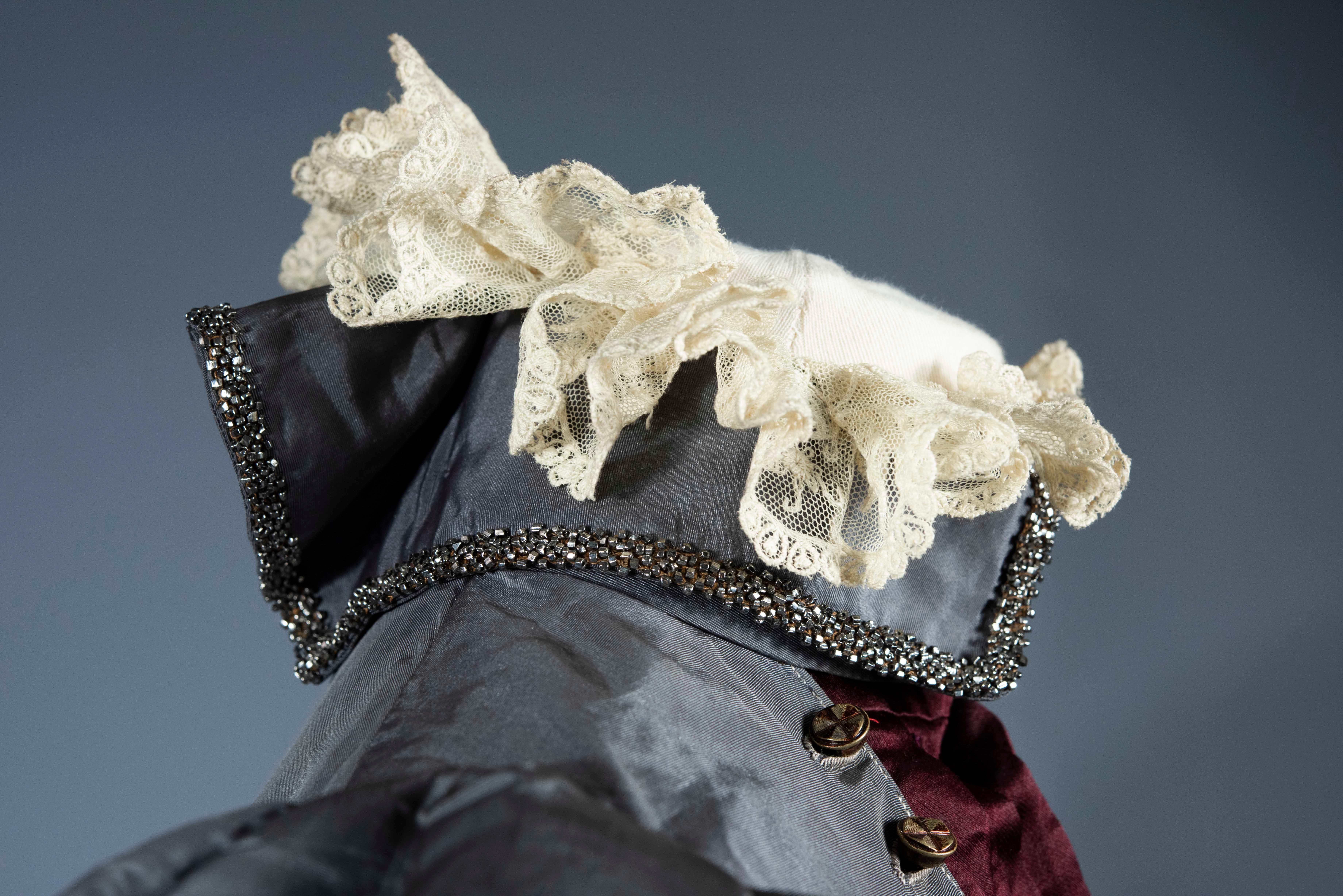 A Mutton Sleeves Silk Day Dress Edwardian Period Circa 1895 3