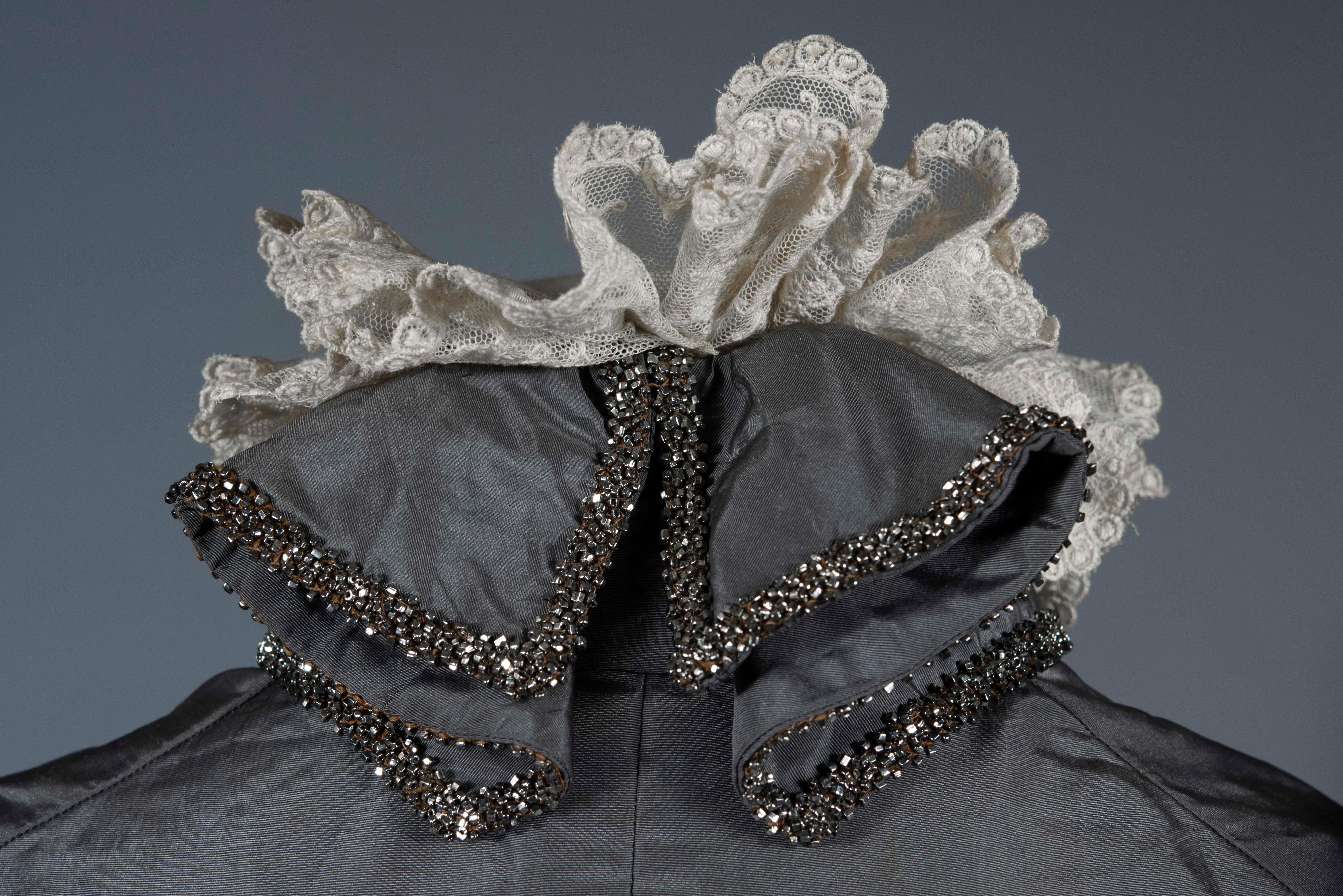A Mutton Sleeves Silk Day Dress Edwardian Period Circa 1895 7