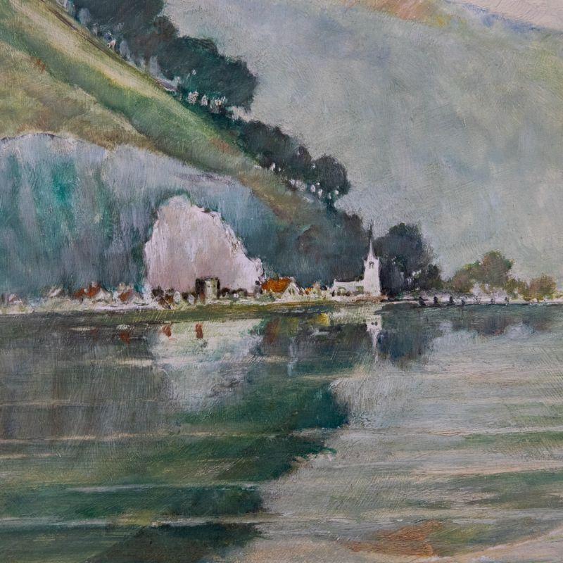 A. Mydelton Lloyd - Óleo enmarcado de mediados del siglo XX, Paraíso suizo 3