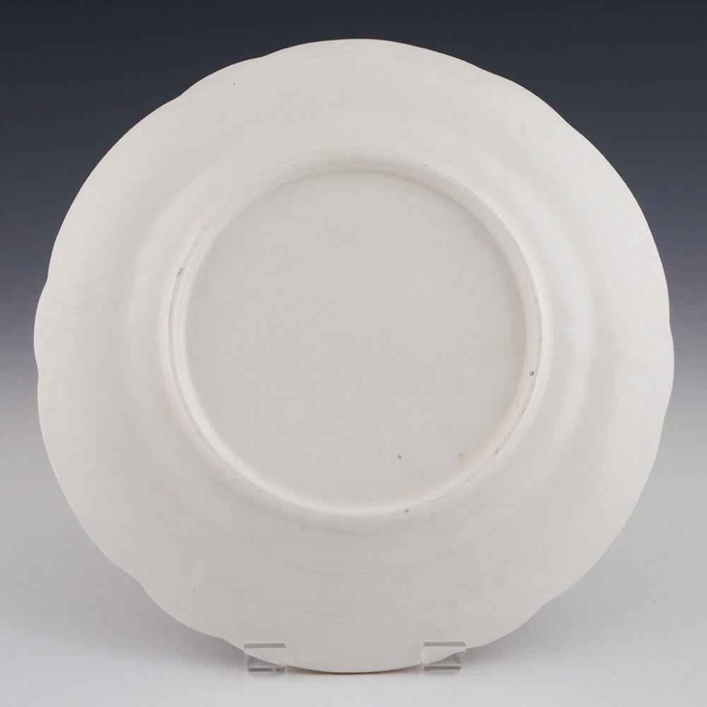 George III A Nantgarw Porcelain Plate with Moulded Lip and Lobed Rim, c1820