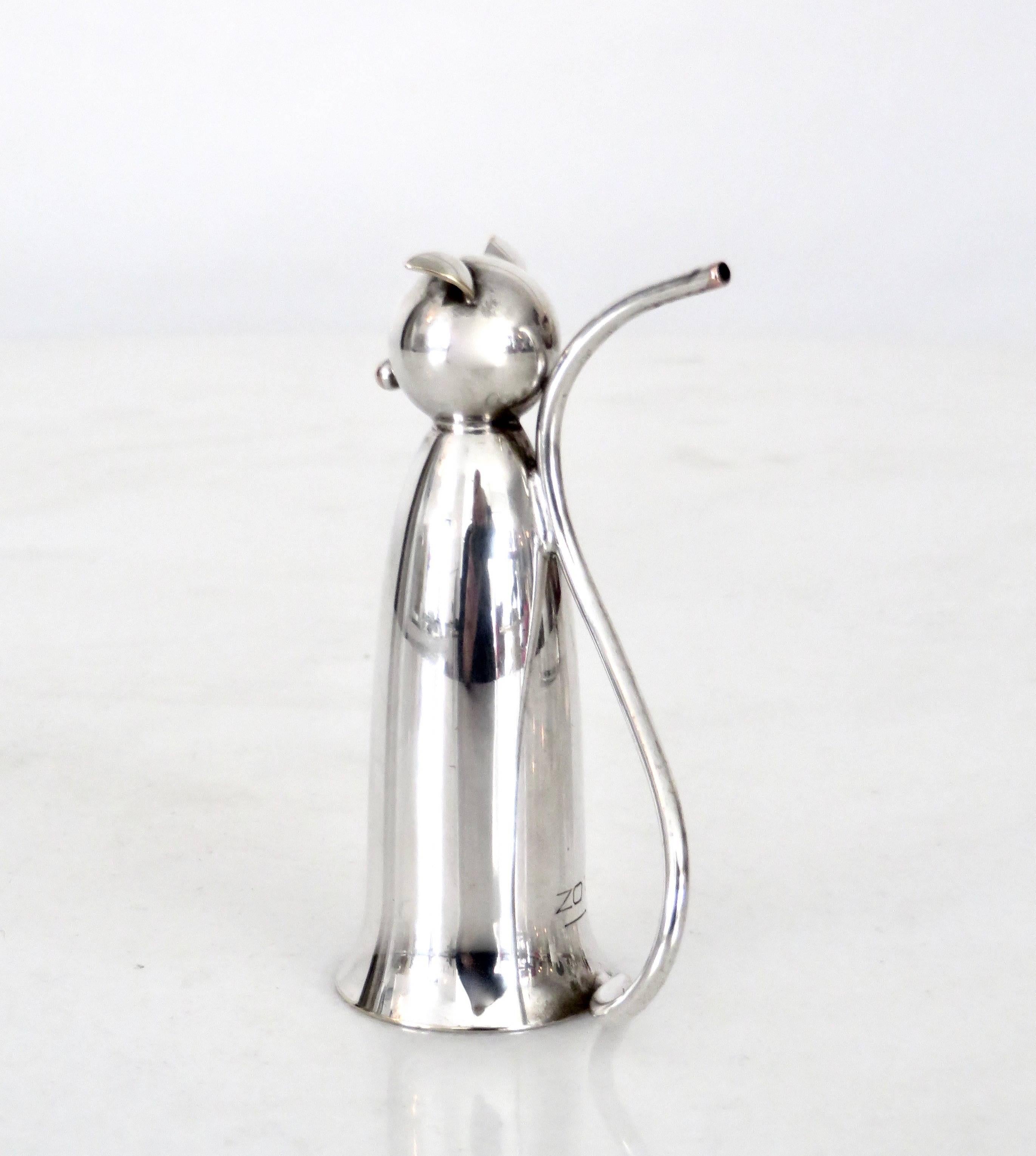 Mid-Century Modern Napier Silver Plate Liquor a Measuring Jigger in the Form of a Cat