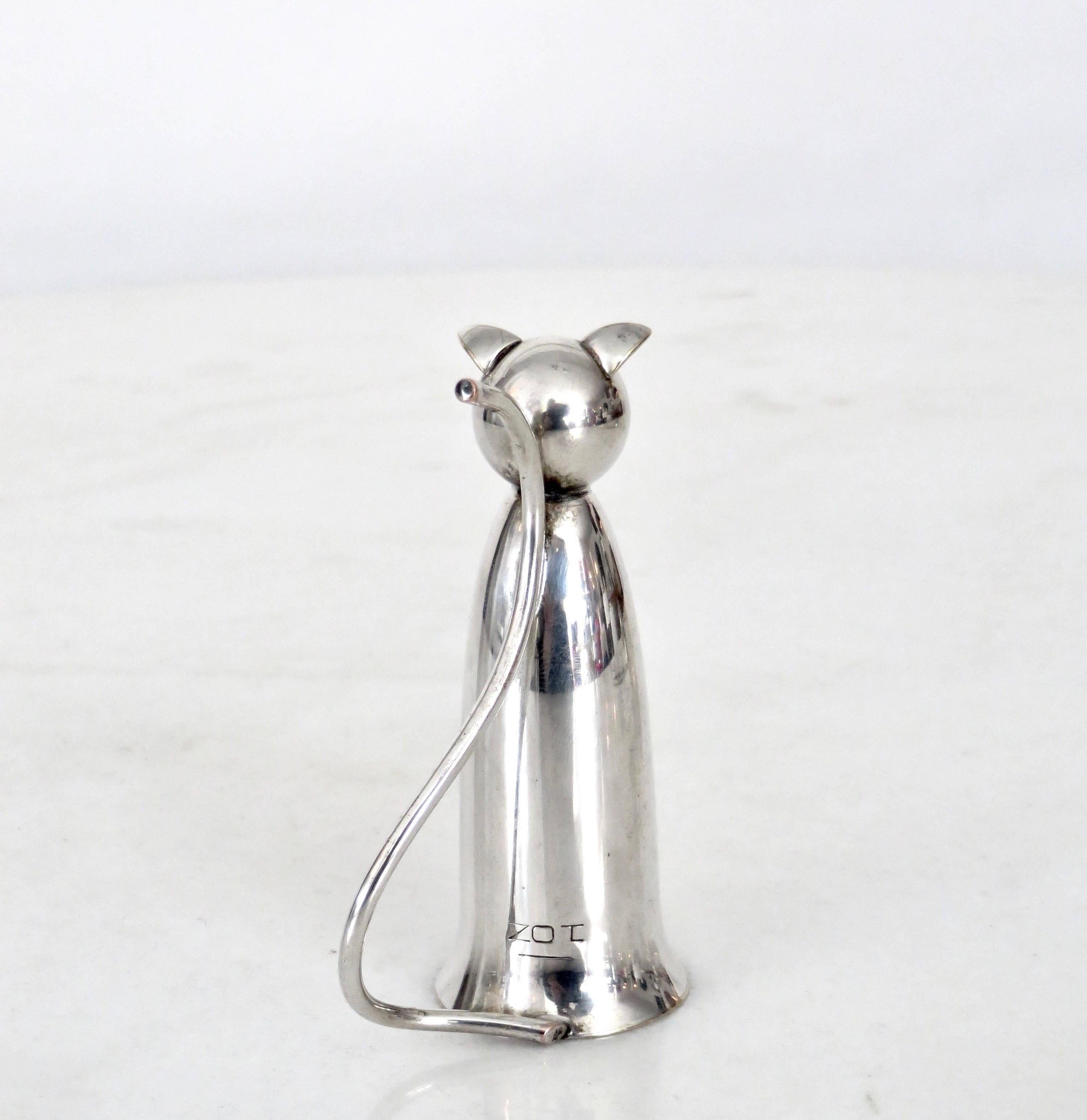 American Napier Silver Plate Liquor a Measuring Jigger in the Form of a Cat