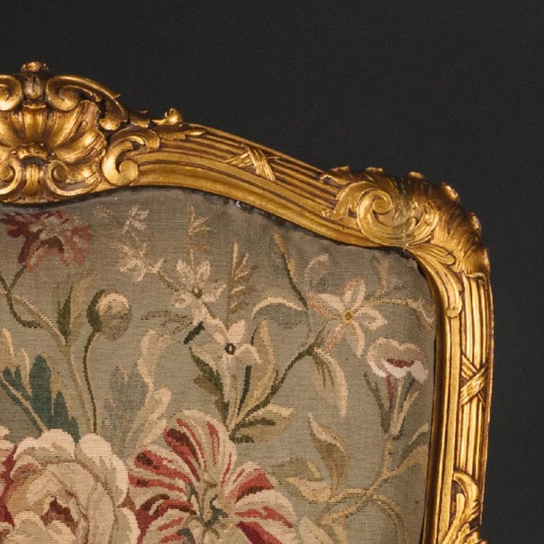 Napoleon III Carved Giltwood Armchair For Sale at 1stDibs
