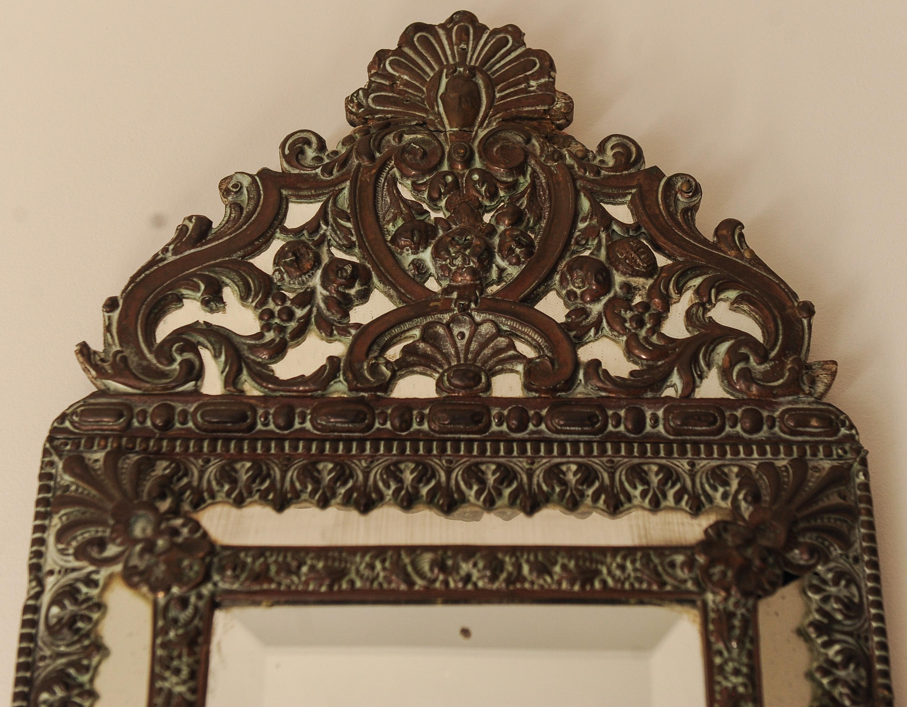 A Napoleon III Decorative Wall Mirror With Intricate Floral & Scroll Motifs For Sale 4