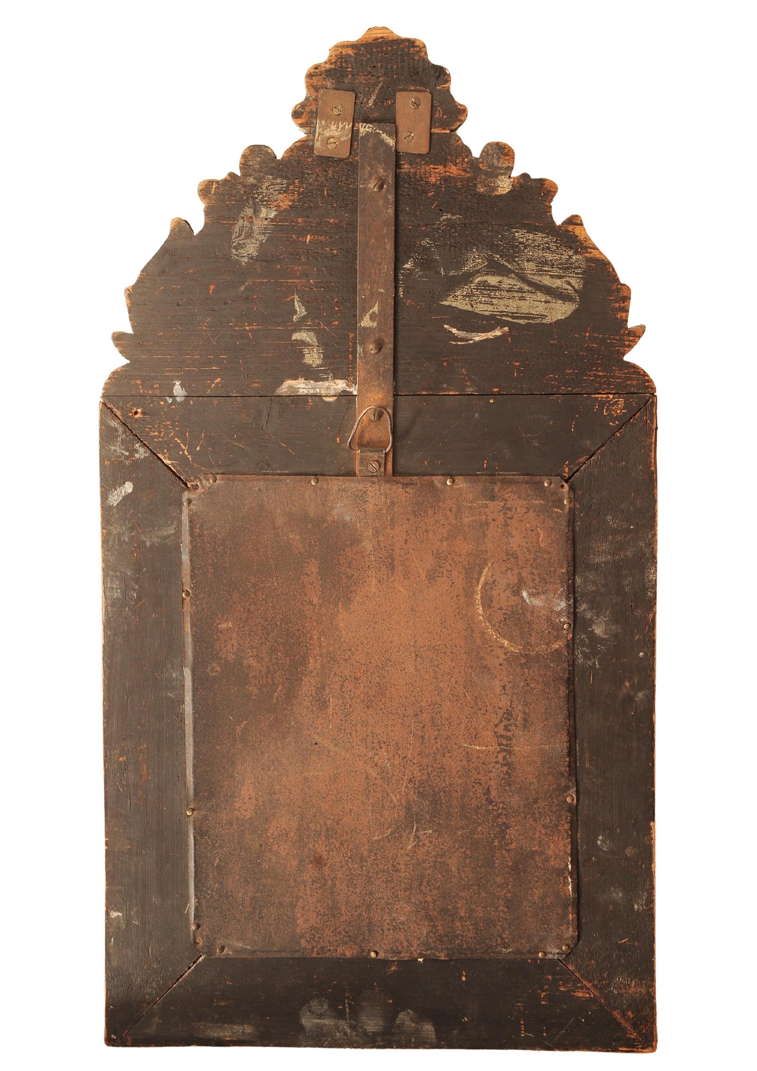 French A Napoleon III Decorative Wall Mirror With Intricate Floral & Scroll Motifs For Sale