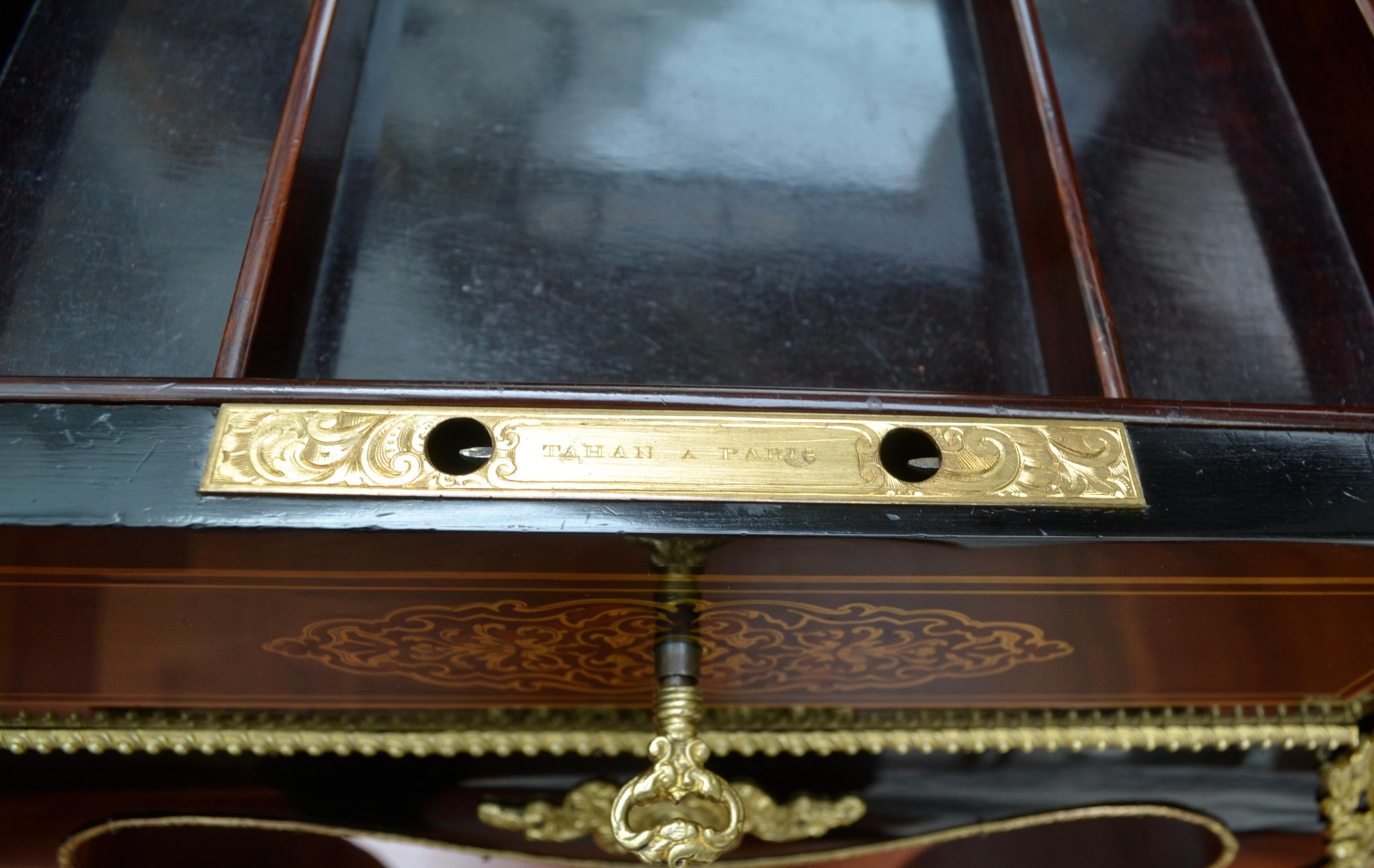 Napoleon III Ebonized Wood, Brass Inlay and Ormolu Jewelry Table by Tahan 3
