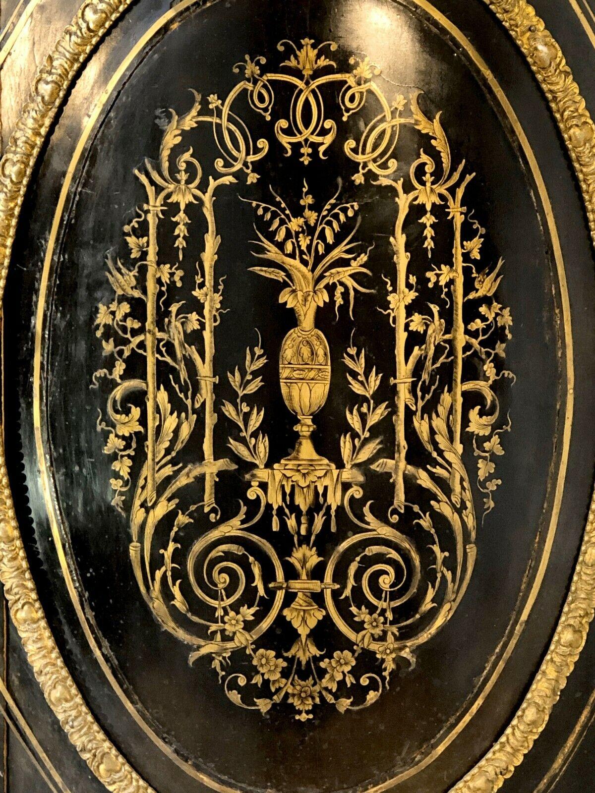 Bronze CONSOLE NAPOLEON III EMPIRE SIDEBOARD CABINET de style BOULLE, France 1860 en vente