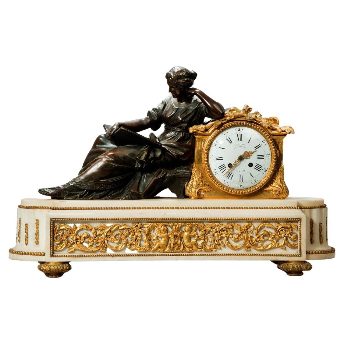 A Napoleon III gilt mantel clock by Deniere