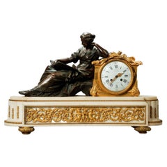 A Napoleon III gilt mantel clock by Deniere