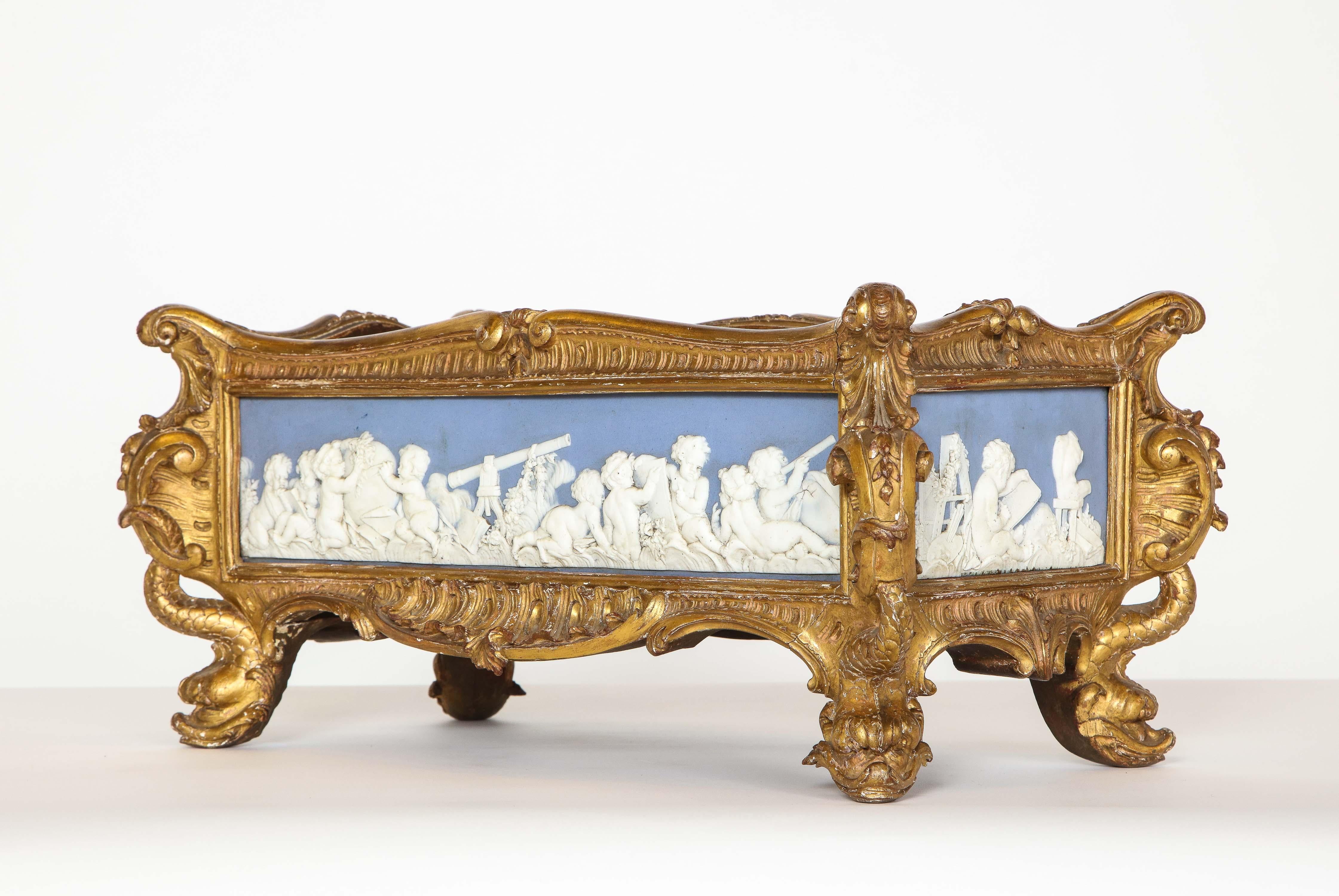 Napoleon III Giltwood and Jasperware Wedgewood Centerpiece Jardinière 8