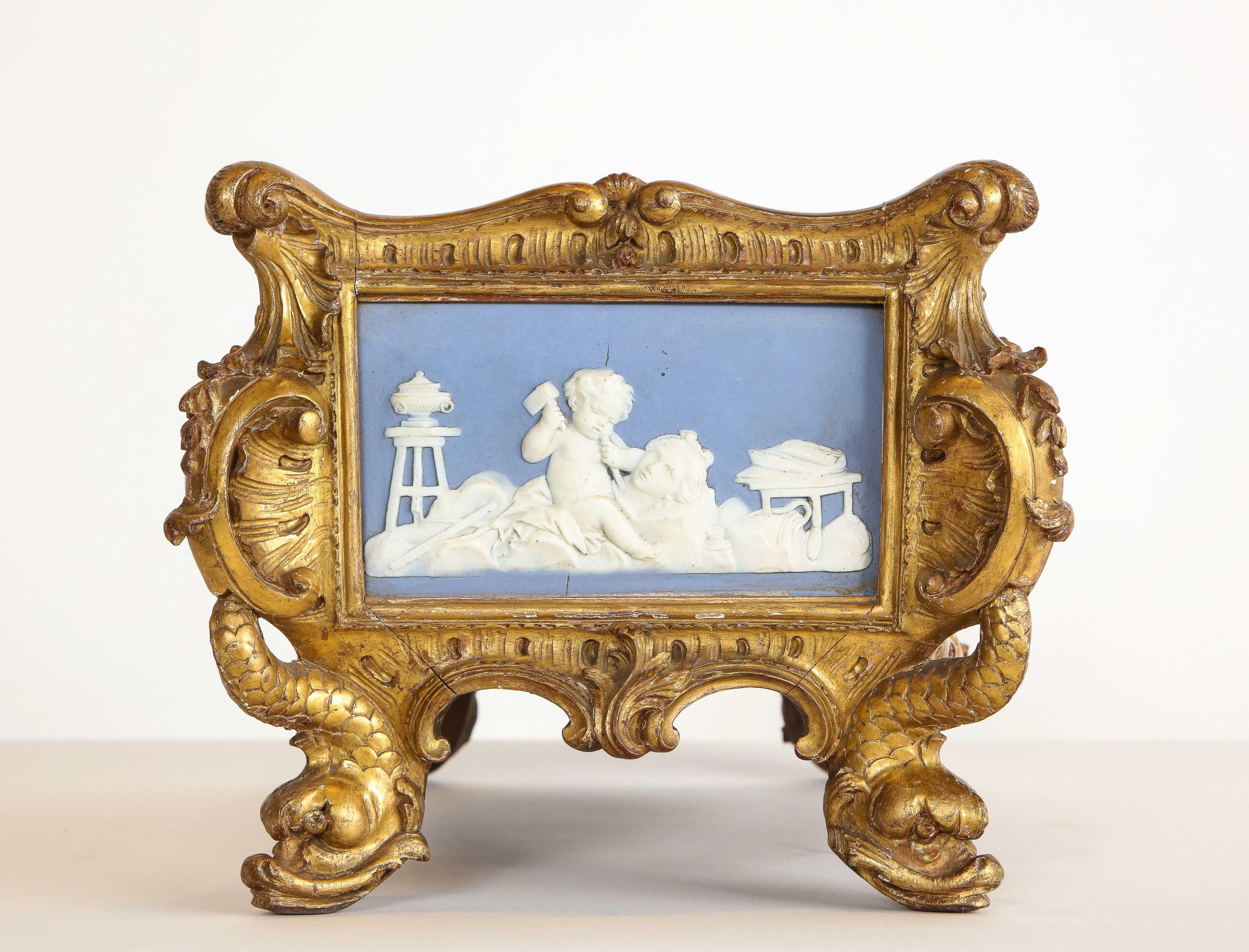 Napoleon III Giltwood and Jasperware Wedgewood Centerpiece Jardinière 15