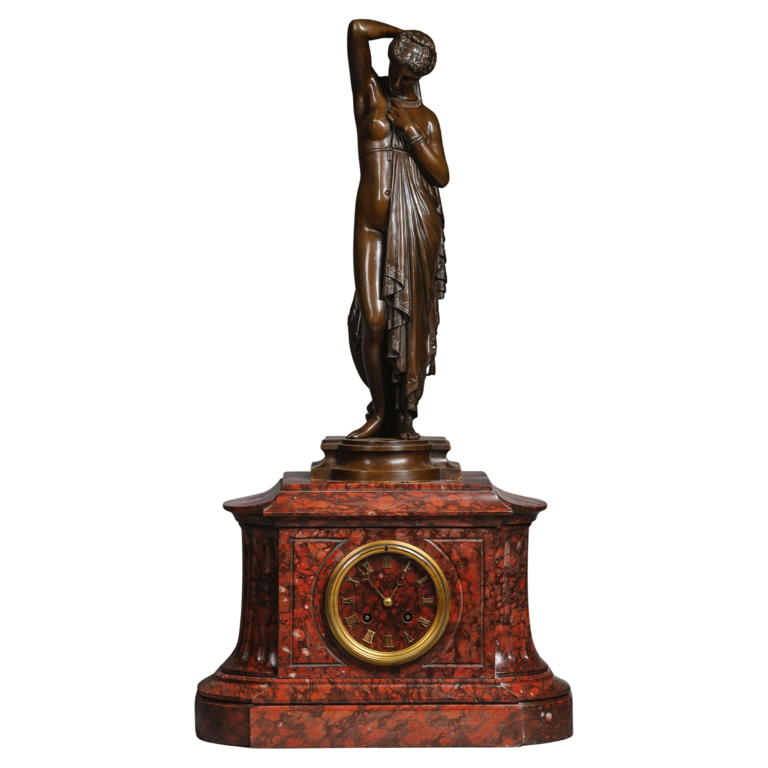A Napoléon III Marble Mantle Clock For Sale