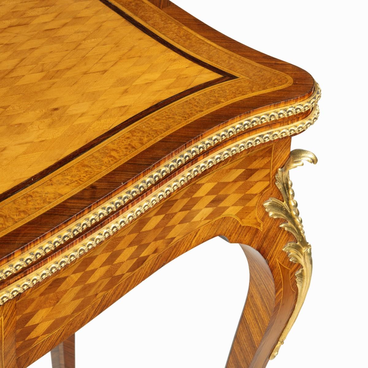 Napoleon III Parquetry Card Table by Sormani For Sale 4