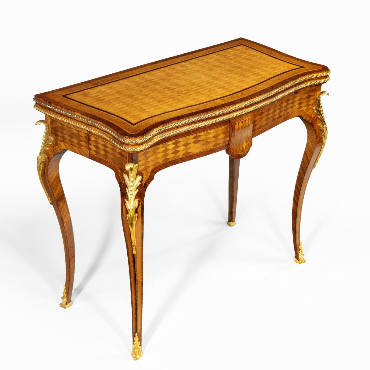 Napoleon III Parquetry Card Table by Sormani For Sale 6